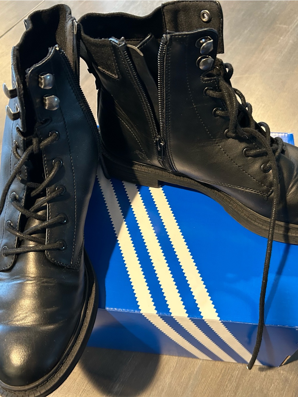 Kenneth Cole Reaction Black Lace-Up Combat Boots (Gently worn)
